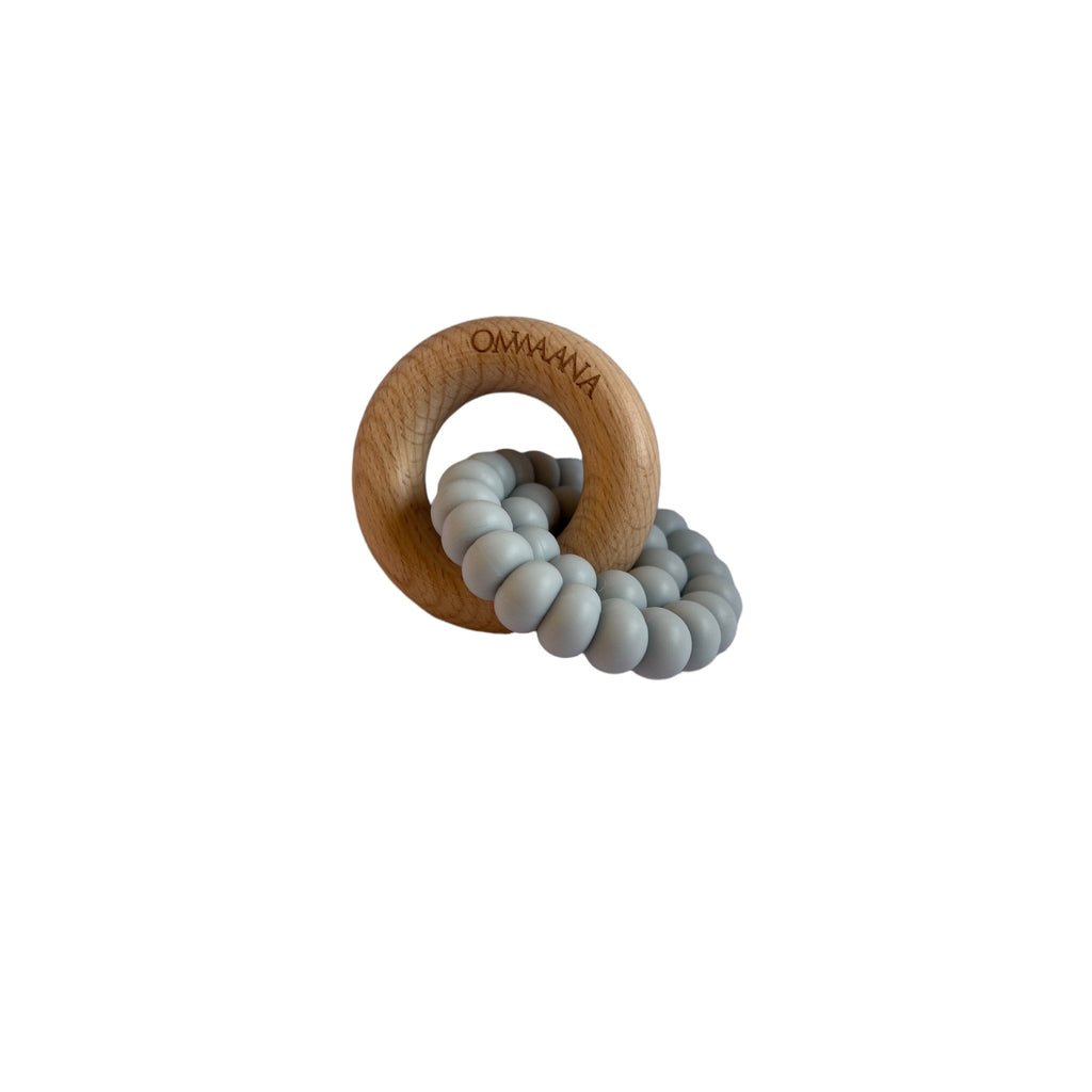 Beech Wood Ring Silicone Teether - OMWAANA