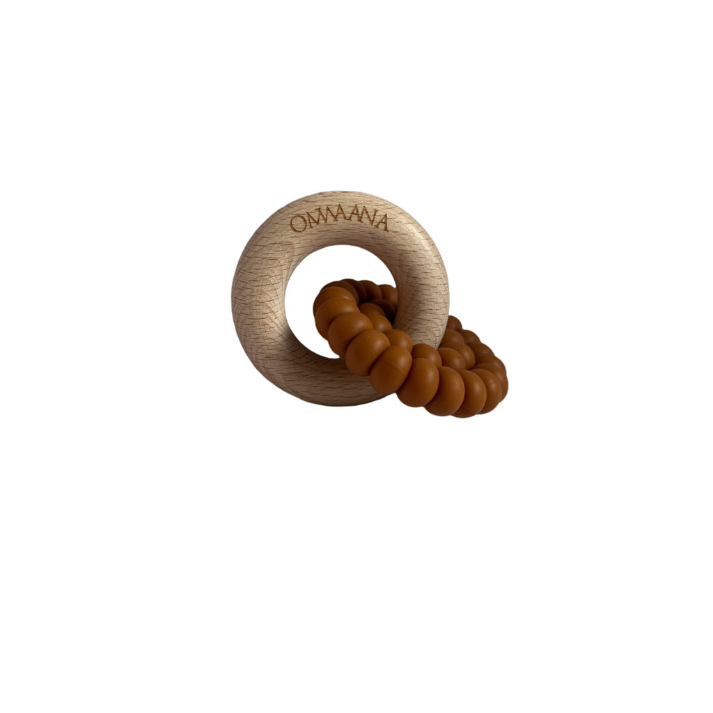 Beech Wood Ring Silicone Teether - OMWAANA