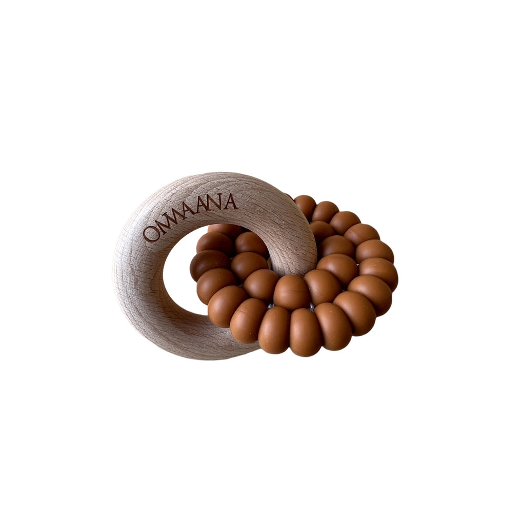 Beech Wood Ring Silicone Teether - OMWAANA