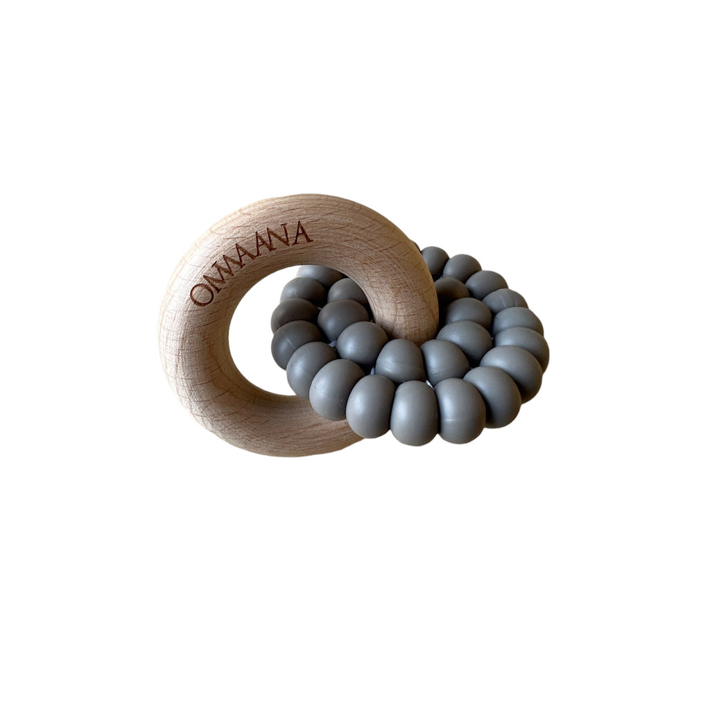 Beech Wood Ring Silicone Teether - OMWAANA
