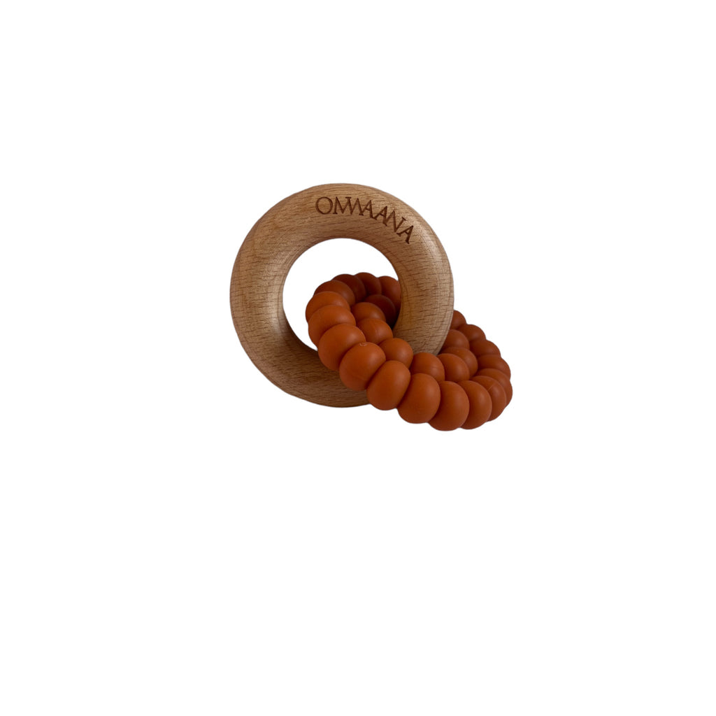 Beech Wood Ring Silicone Teether - OMWAANA
