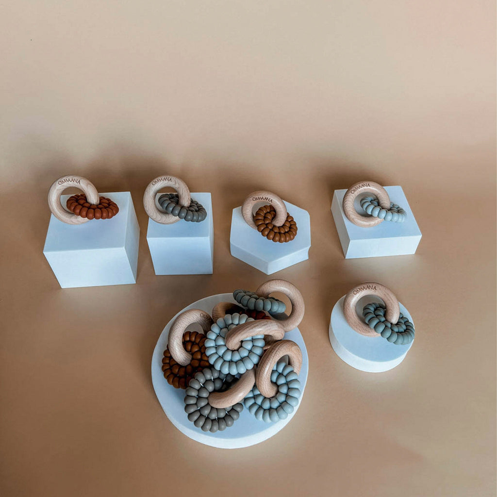 Beech Wood Ring Silicone Teether - OMWAANA