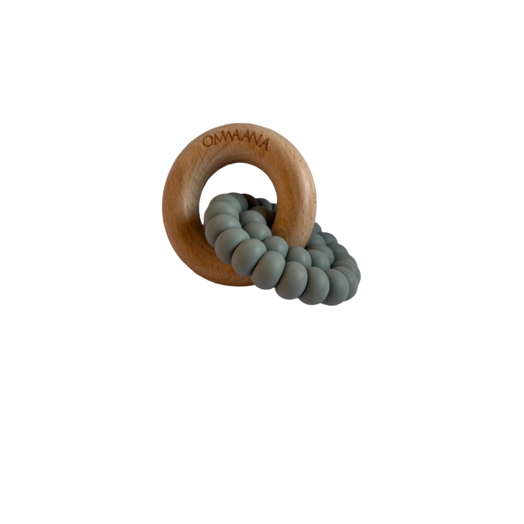 Beech Wood Ring Silicone Teether - OMWAANA