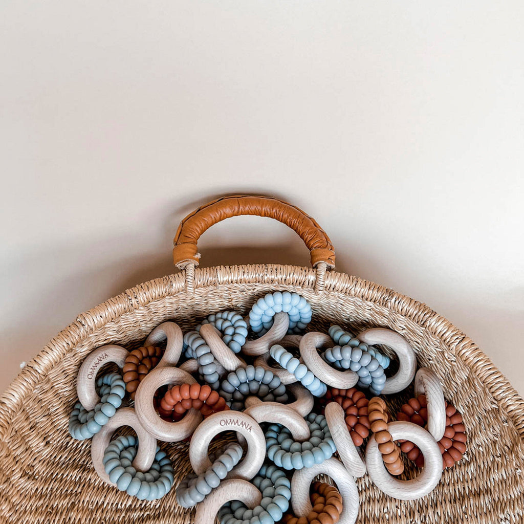 Beech Wood Ring Silicone Teether - OMWAANA