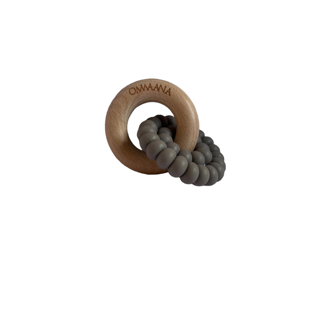 Beech Wood Ring Silicone Teether - OMWAANA