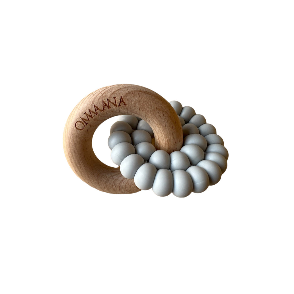 Beech Wood Ring Silicone Teether - OMWAANA